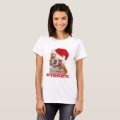 Englische Bulldoggen-Küsse für Weihnachtskleid T-Shirt (Vorne ganz)