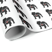 Englische Bulldoggen-Liebe Geschenkpapier (Rolleneckpunkt)
