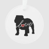 Englische Bulldoggen-Liebe Ornament (Vorderseite)