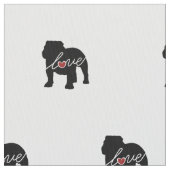 Englische Bulldoggen-Liebe Stoff (Nahaufnahme)