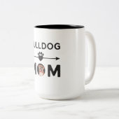 Englische Bulldoggen-Mama lustige Lovesr Zweifarbige Tasse (VorderseiteRechts)