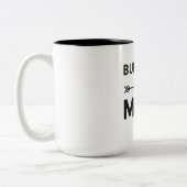Englische Bulldoggen-Mama lustige Lovesr Zweifarbige Tasse (Links)