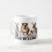Englische Bulldoggen-Nachrichten-Tasse Kaffeetasse (Vorderseite Links)