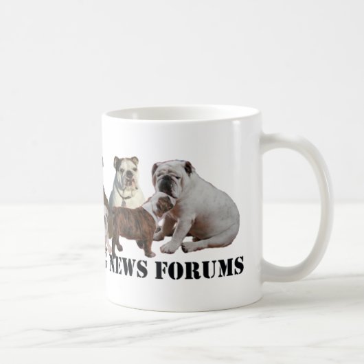 Englische Bulldoggen-Nachrichten-Tasse Kaffeetasse (Rechts)
