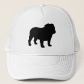 Englische Bulldoggen-Silhouette Truckerkappe (Vorderseite)