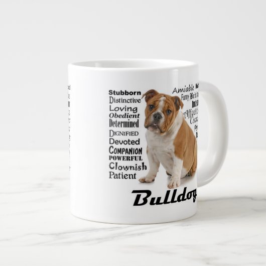 Englische Bulldoggen-Tunnel-bohrwagenTasse Jumbo-Tasse (Vorderseite Rechts)