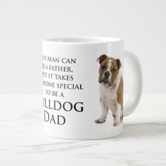 Englische Bulldoggen-Vater-Tunnel-bohrwagenTasse Jumbo-Tasse (Vorderseite Rechts)