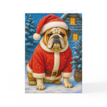 Englische Bulldoggen-Weihnachtskarte