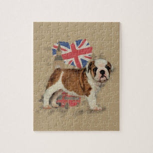 Englische Bulldoggen-Welpen-Skizze Puzzle