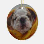 Englische Bulldoggen-Welpen-Verzierung Keramik Ornament (Links)