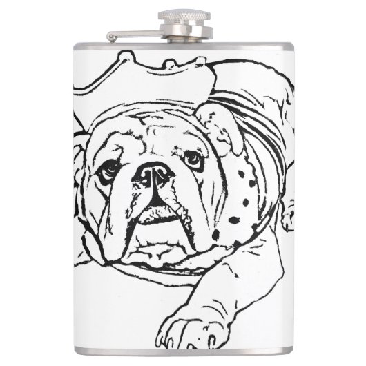 Englische Bulldoggenflasche Flachmann (Vorderseite)
