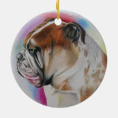 Englische Bulldoggenverzierung Keramik Ornament (Hinten)