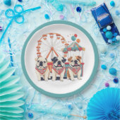 Englische Bullhunde im Karneval Pappteller (Party)