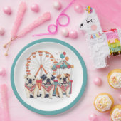 Englische Bullhunde im Karneval Pappteller (Party)