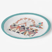 Englische Bullhunde im Karneval Pappteller (Schrägansicht)