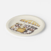 Englische Bullhunde laufen auf einer Limonade Pappteller (Schrägansicht)