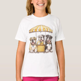 Englische Bullhunde laufen auf einer Limonade T-Shirt