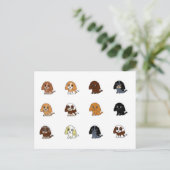 englische Cocker spaniel alle farbigen Kaktoons Postkarte (Stehend Vorderseite)