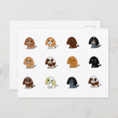 englische Cocker spaniel alle farbigen Kaktoons Postkarte (Vorne/Hinten)