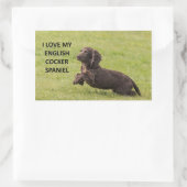 englische Cocker spaniel Liebe mit Bild Rechteckiger Aufkleber (Tasche)