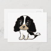 englische Cocker spaniel Schwarz-weiß und tan Cart Postkarte (Vorne/Hinten)