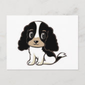 englische Cocker spaniel Schwarz-weiß und tan Cart Postkarte (Vorderseite)