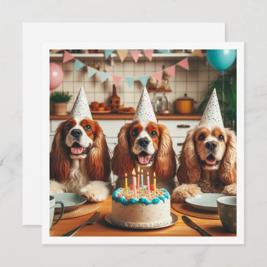 Englische Cocker Spanischkarte, Spanier Geburtstag Einladung (Vorne/Hinten)