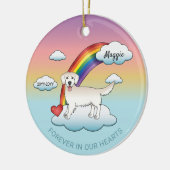 Englische Cream Golden Retriever Rainbow Memorial Keramik Ornament (Links)