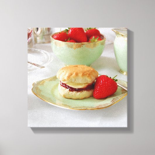 Englische Cream Tea Wrapped Canvas Leinwanddruck (Vorderseite)