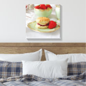 Englische Cream Tea Wrapped Canvas Leinwanddruck (Insitu (Schlafzimmer))