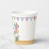 Englische Creme Golden Retriever farbenfroher Gebu Pappbecher (Links)