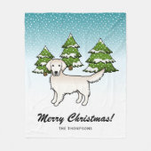 Englische Creme Golden Retriever im Winter & Text Fleecedecke (Vorderseite)