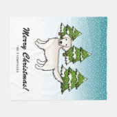 Englische Creme Golden Retriever im Winter & Text Fleecedecke (Vorderseite (Horizontal))