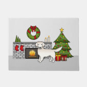 Englische Creme Golden Retriever in einem Festsaal Fußmatte (Vorderseite)