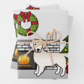 Englische Creme Golden Retriever in einem Festsaal Geschenkpapier Set (Beispiel)