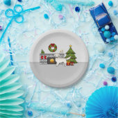 Englische Creme Golden Retriever in einem Weihnach Pappteller (Party)