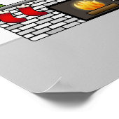 Englische Creme Golden Retriever in einem Weihnach Poster (Ecke)