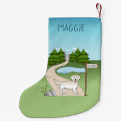 Englische Creme Goldene Reise durch das Tal Kleiner Weihnachtsstrumpf (Rückseite)