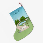 Englische Creme Goldene Reise durch das Tal Kleiner Weihnachtsstrumpf (Rückseite (Hängend))