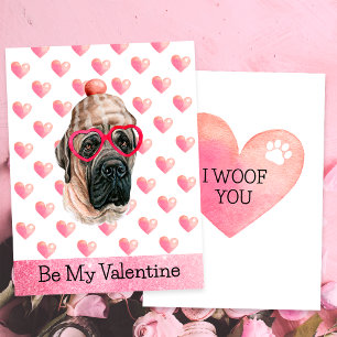 Englische Dogge Ich Wuff Dich Hund Valentinstag Feiertagskarte