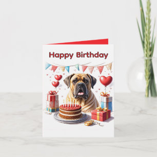 Englische Dogge Mastiff Birthday  Feiertagskarte