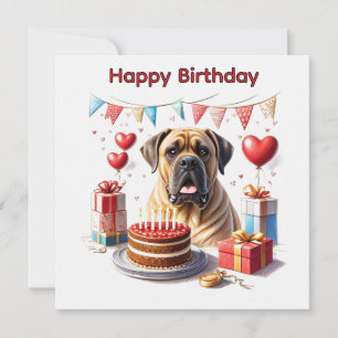 Englische Dogge Mastiff Birthday Feiertagskarte