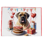 Englische Dogge Mastiff Birthday  Große Geschenktüte (Rückseite)