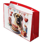 Englische Dogge Mastiff Birthday  Große Geschenktüte (Rückseite Schrägansicht)