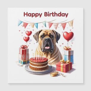 Englische Dogge Mastiff Birthday Magnetkarte