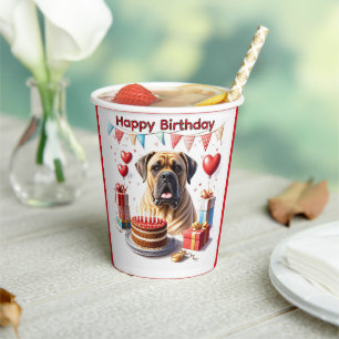 Englische Dogge Mastiff Birthday  Pappbecher