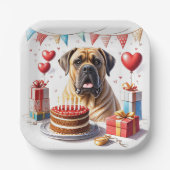 Englische Dogge Mastiff Birthday Pappteller (Vorderseite)