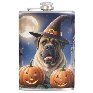 Englische Dogge Mastiff Halloween  Flachmann