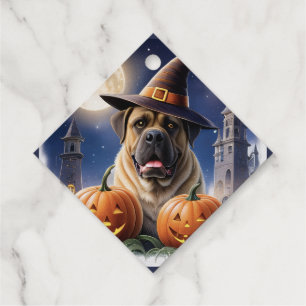 Englische Dogge Mastiff Halloween Geschenkanhänger