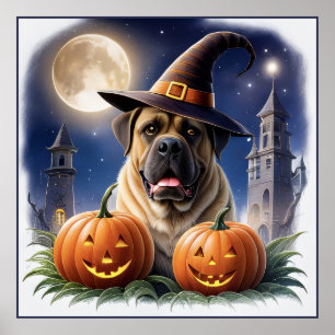 Englische Dogge Mastiff Halloween  Poster